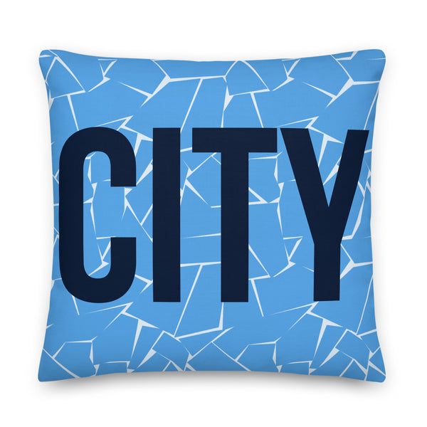 City Blue Mosaic Pillow